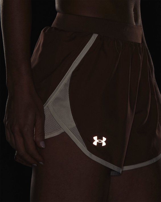 Women's UA Fly-By 2.0 Shorts, Brown, pdpMainDesktop image number 3